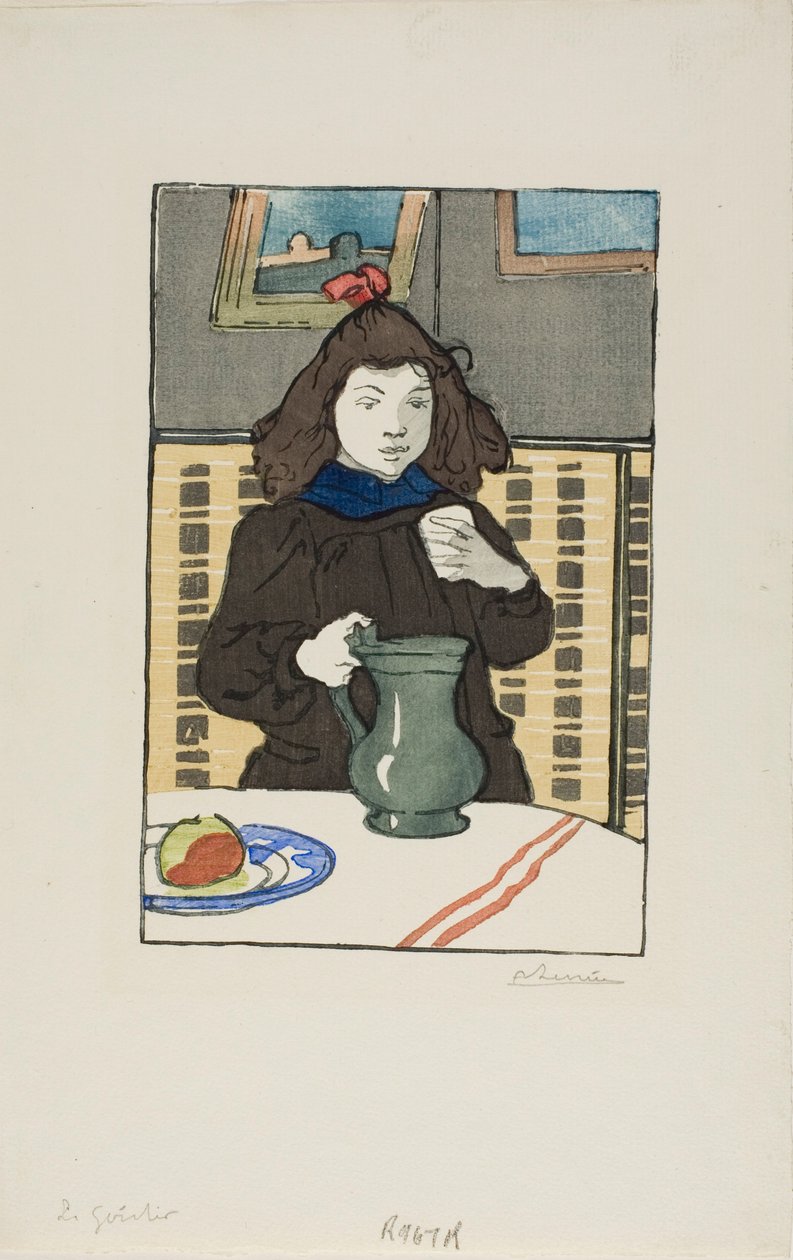 Niña con maceta de Louis Auguste Lepère