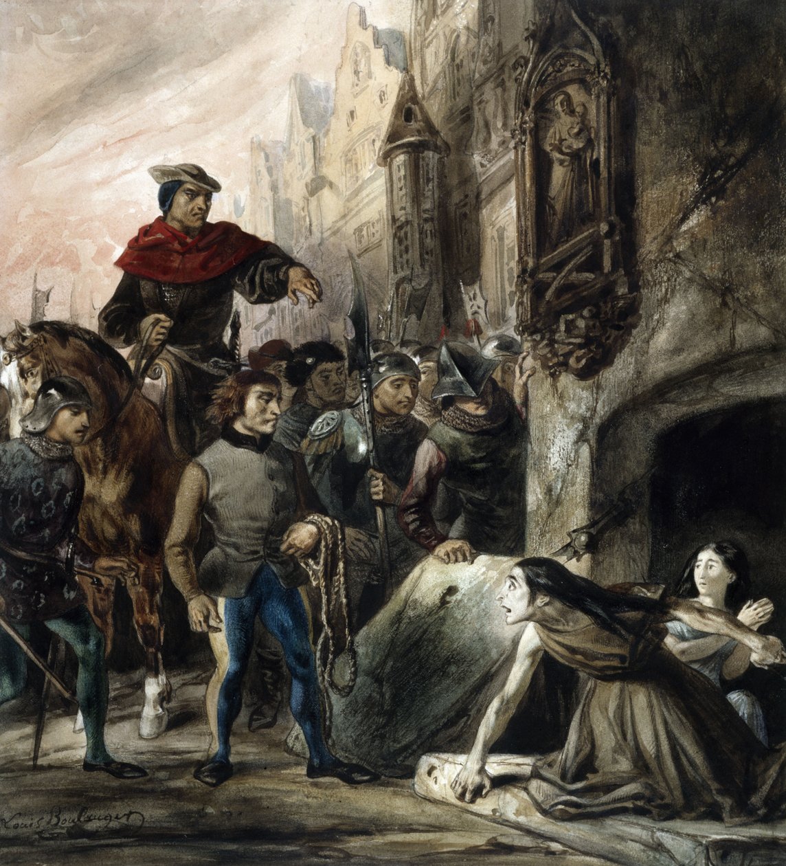 La Esmeralda defendida por La Sachette. de Louis Boulanger