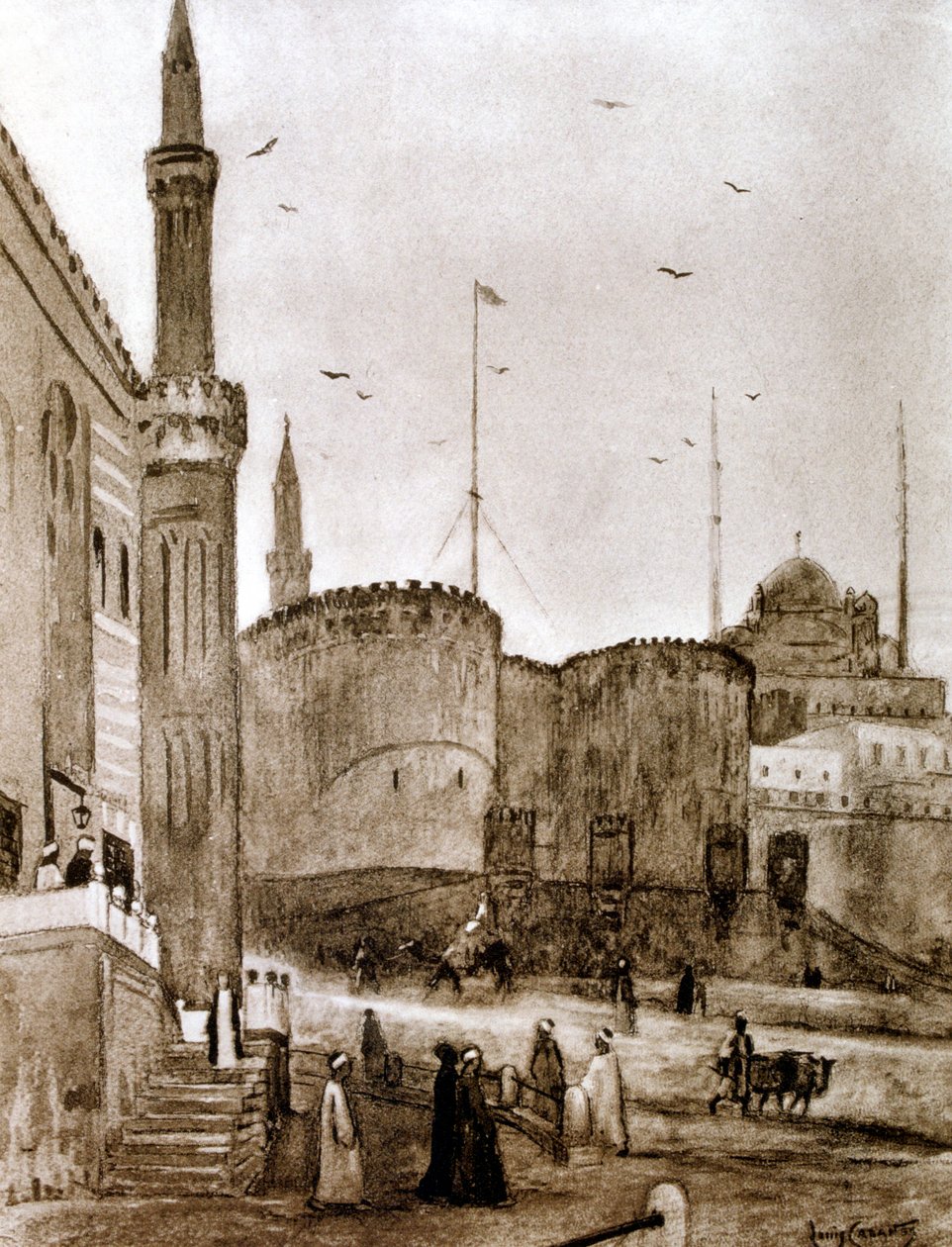 Entrada a la ciudad, El Cairo, Egipto, 1928 de Louis Cabanes