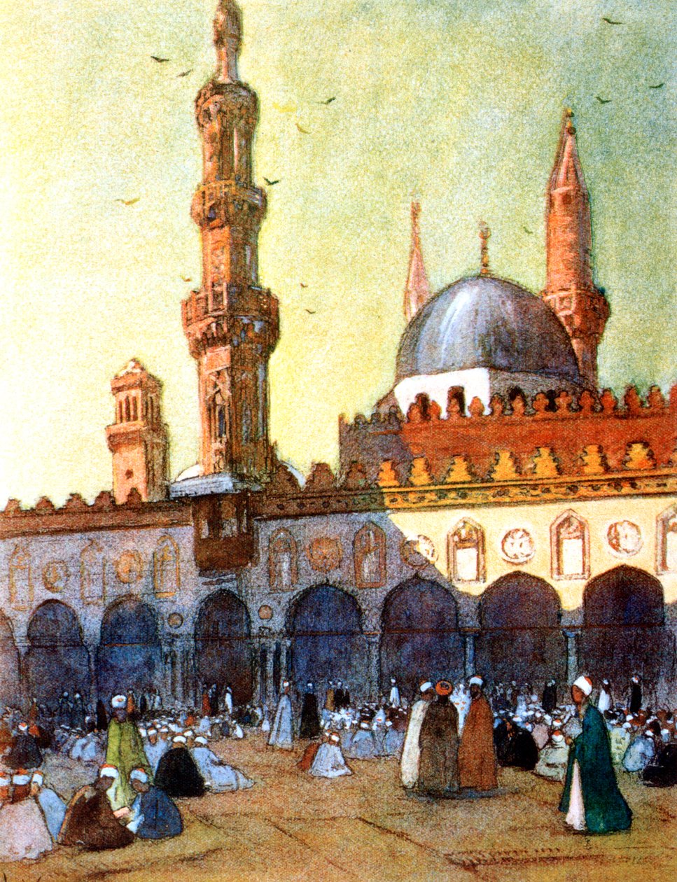 La mezquita de Al-Azhar, El Cairo, Egipto, 1928 de Louis Cabanes