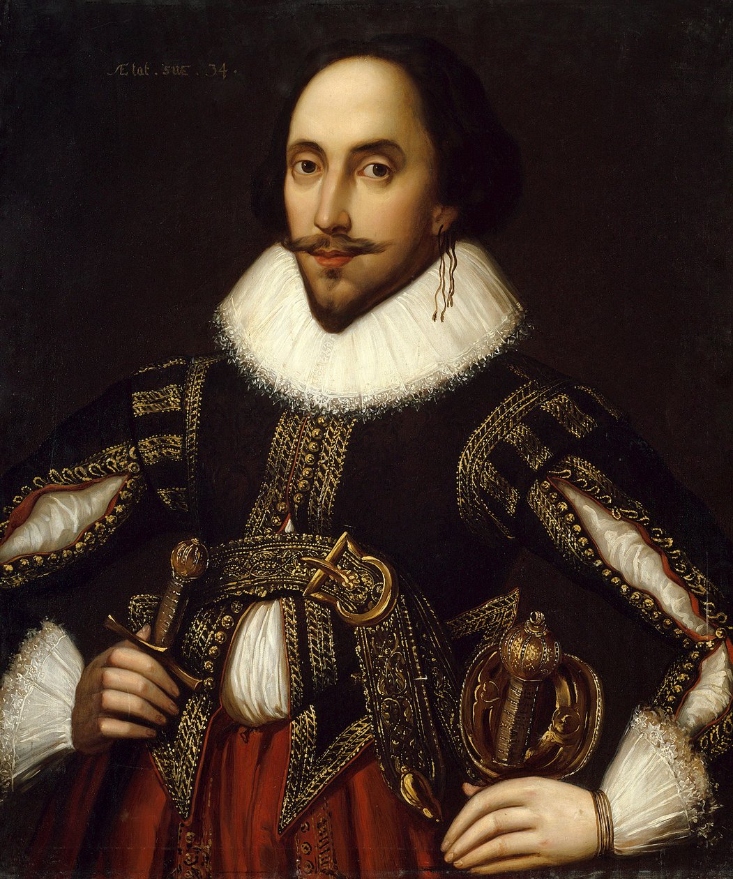 Retrato del dramaturgo británico William Shakespeare de Louis Coblitz