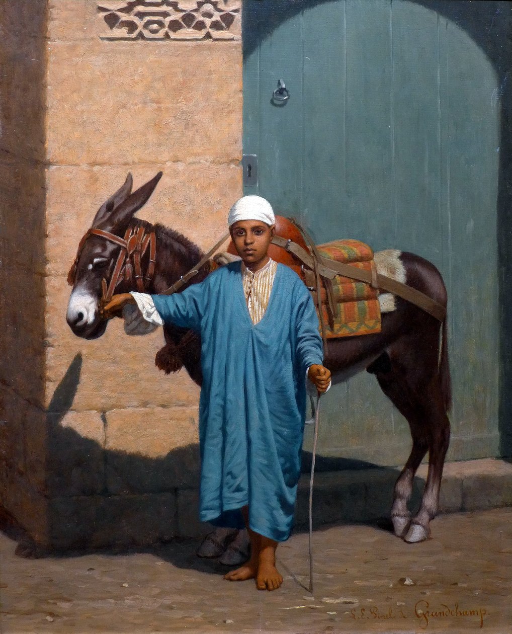 El niño y su burro de Louis Emile Pinel de Grandchamp