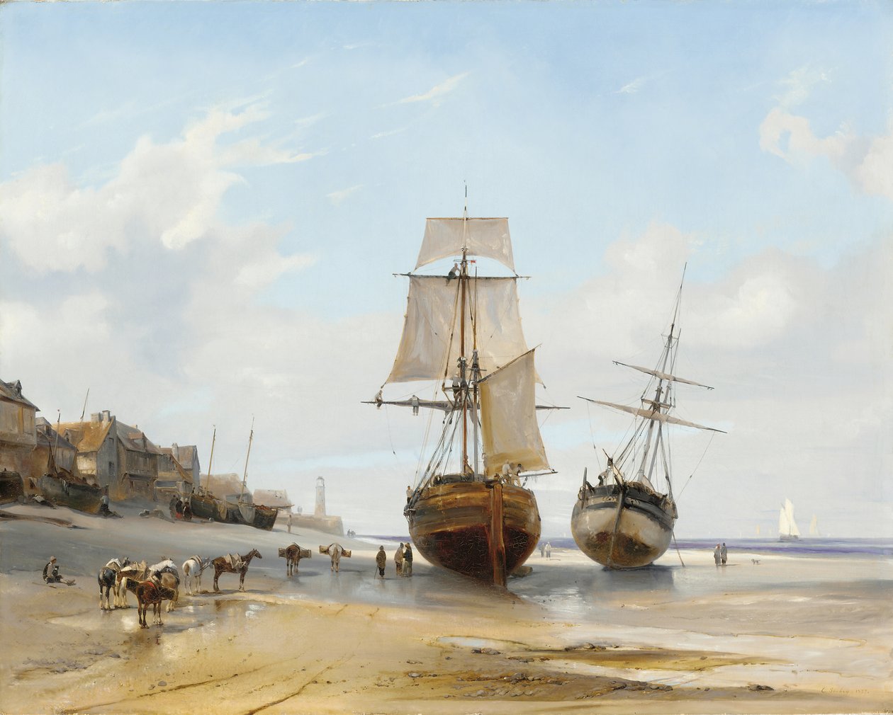 Barcos varados de Eugene Isabey
