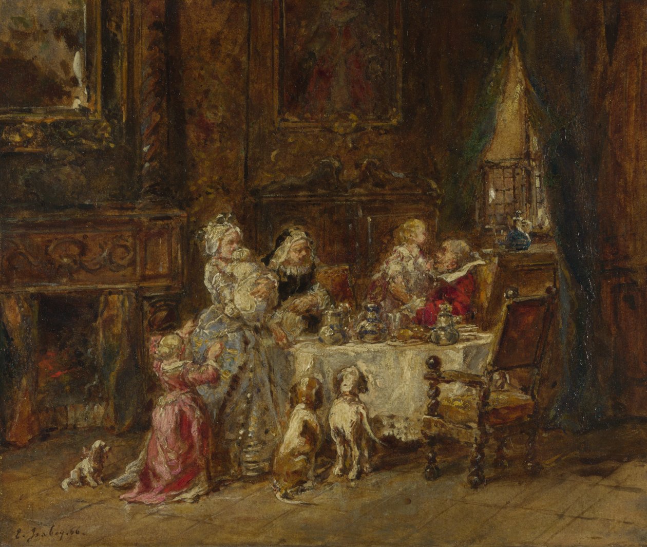 Cumpleaños del abuelo, 1866 de Eugene Isabey