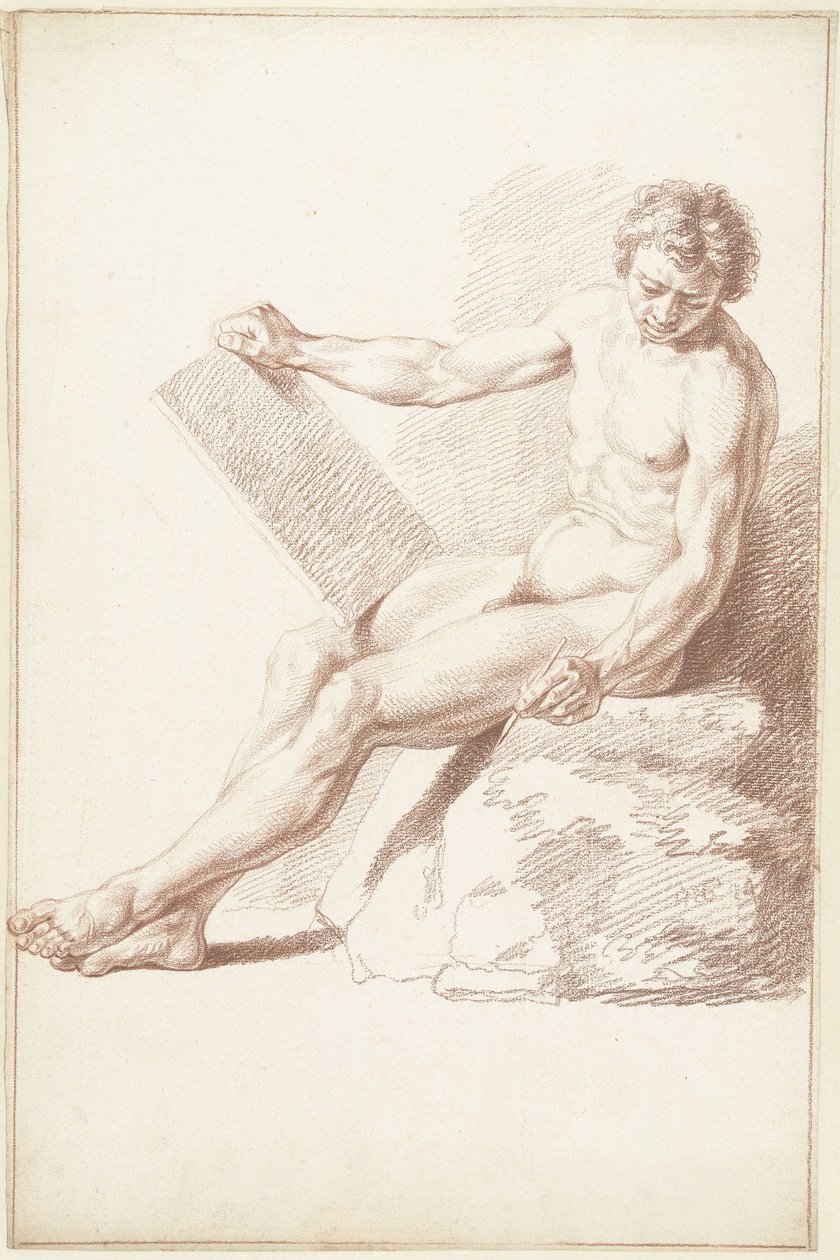 Sentado académicamente, como dibujante de Louis Fabritius Dubourg