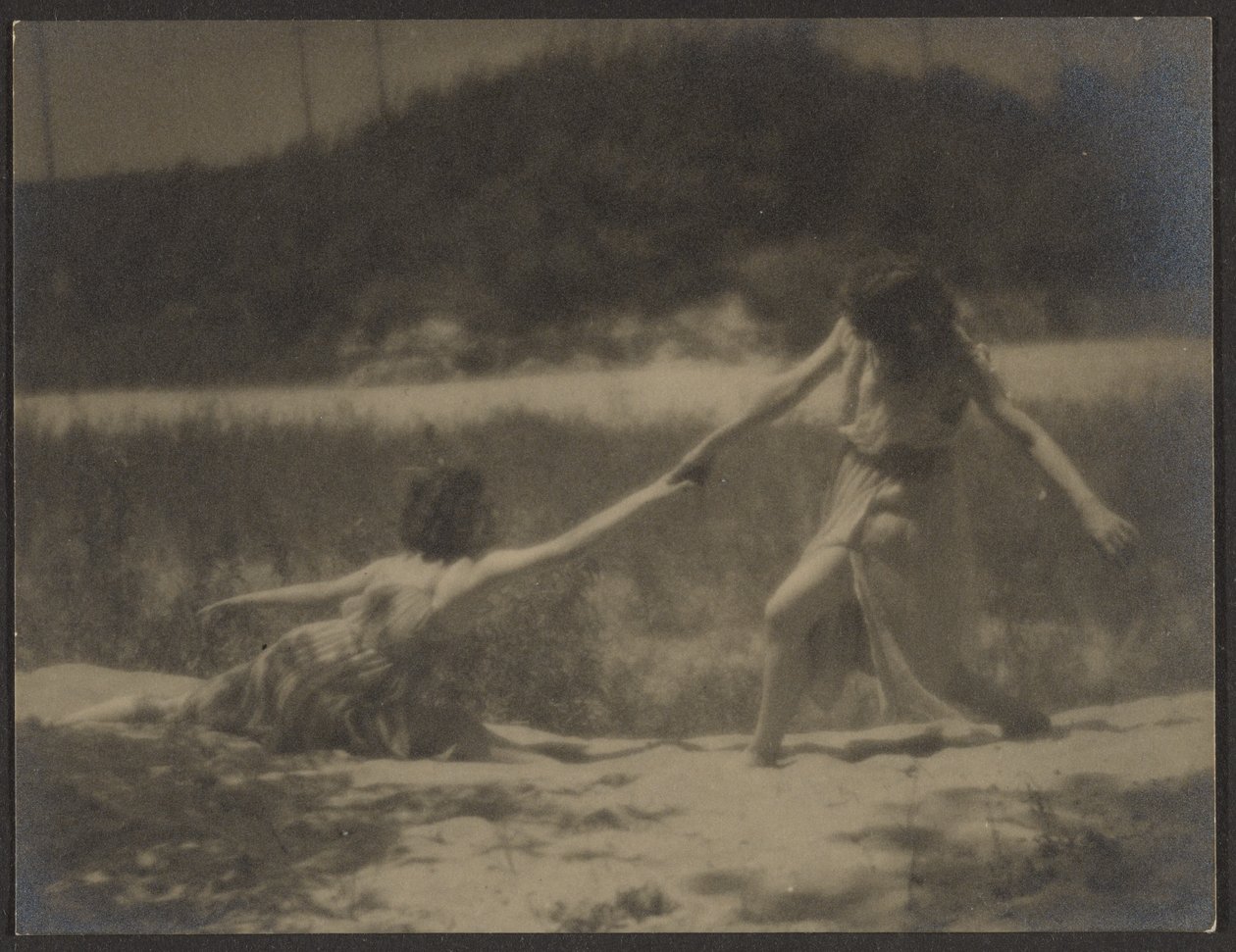 [Bailarinas en el jardín] de Louis Fleckenstein