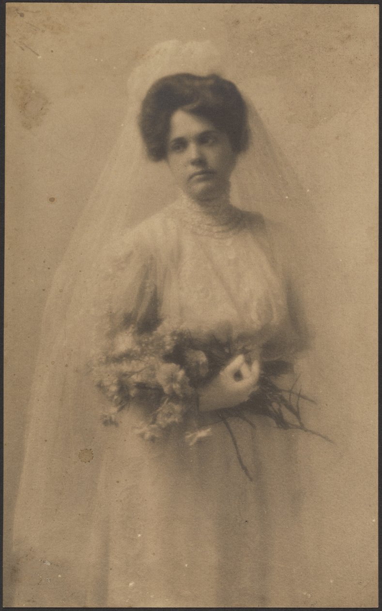 [Retrato de novia con ramo] de Louis Fleckenstein