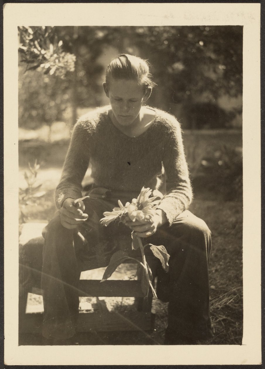 [Mujer sosteniendo girasoles] de Louis Fleckenstein