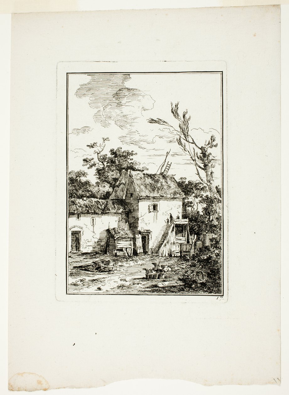 Paisaje vertical de Louis Gabriel Moreau