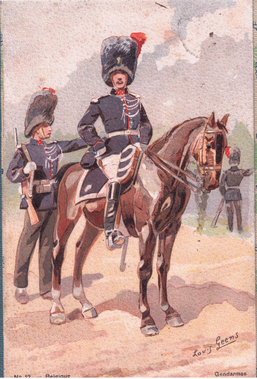 Gendarmes, Postal, 1920s de Louis Geens