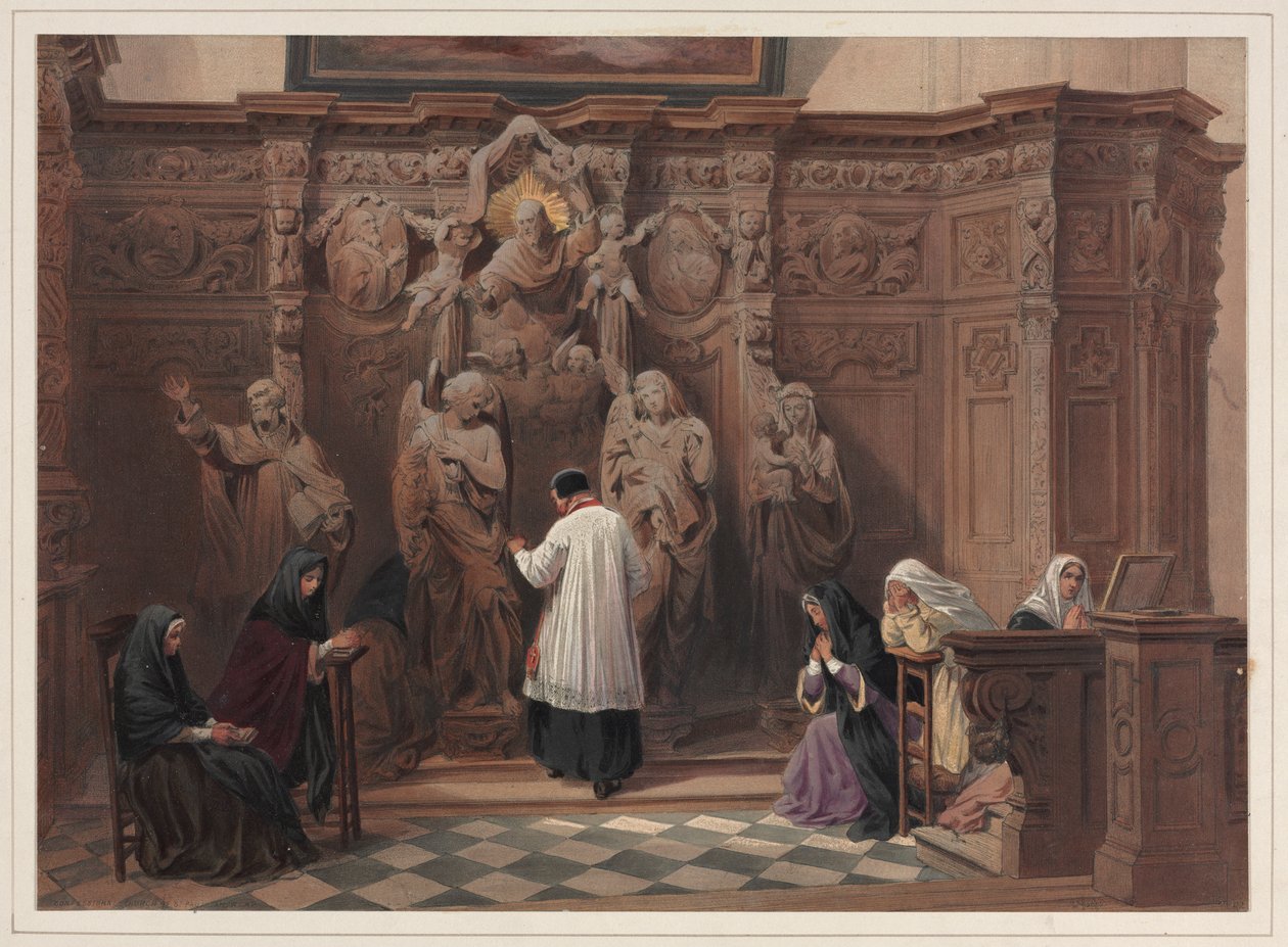 Confesionario, Iglesia de San Pablo, Amberes, 1838 de Louis Haghe