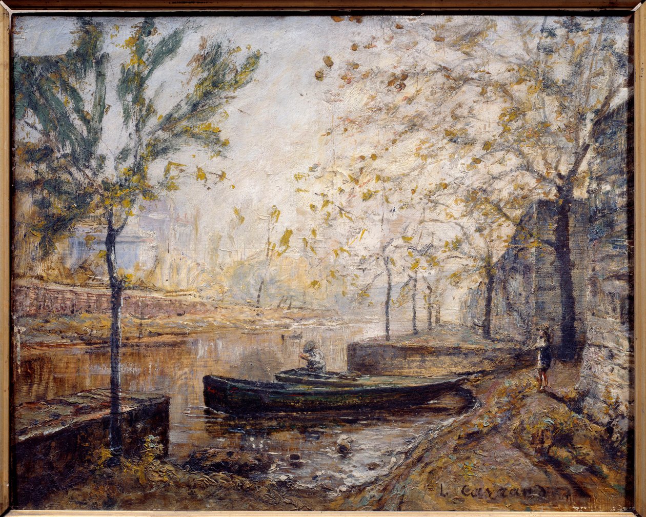 Riverside. Pintura de Louis Carrand (1821-1899) de Louis Hilaire Carrand