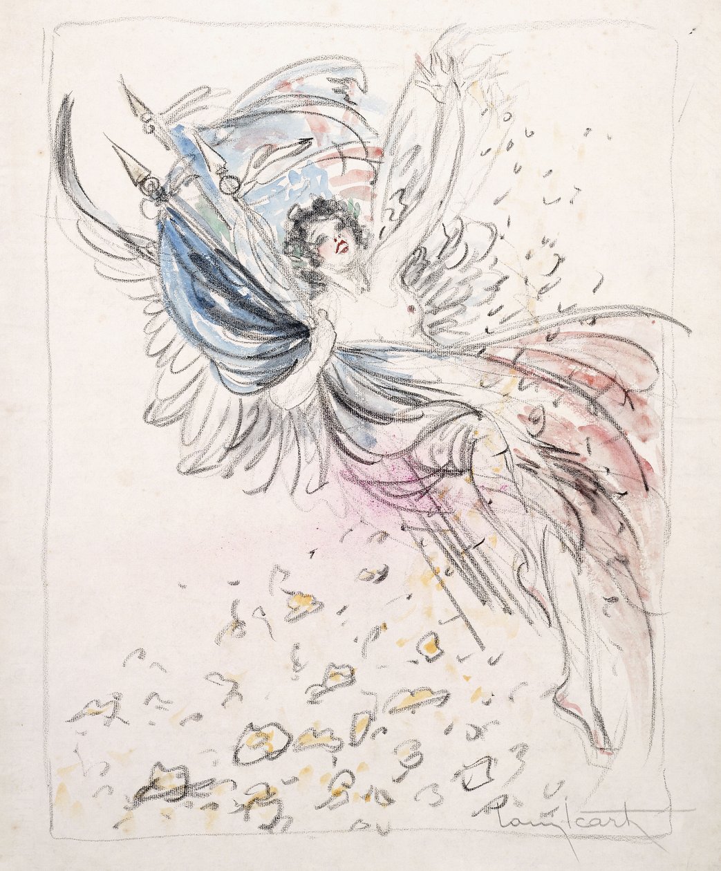 Chica con banderas de Louis Icart