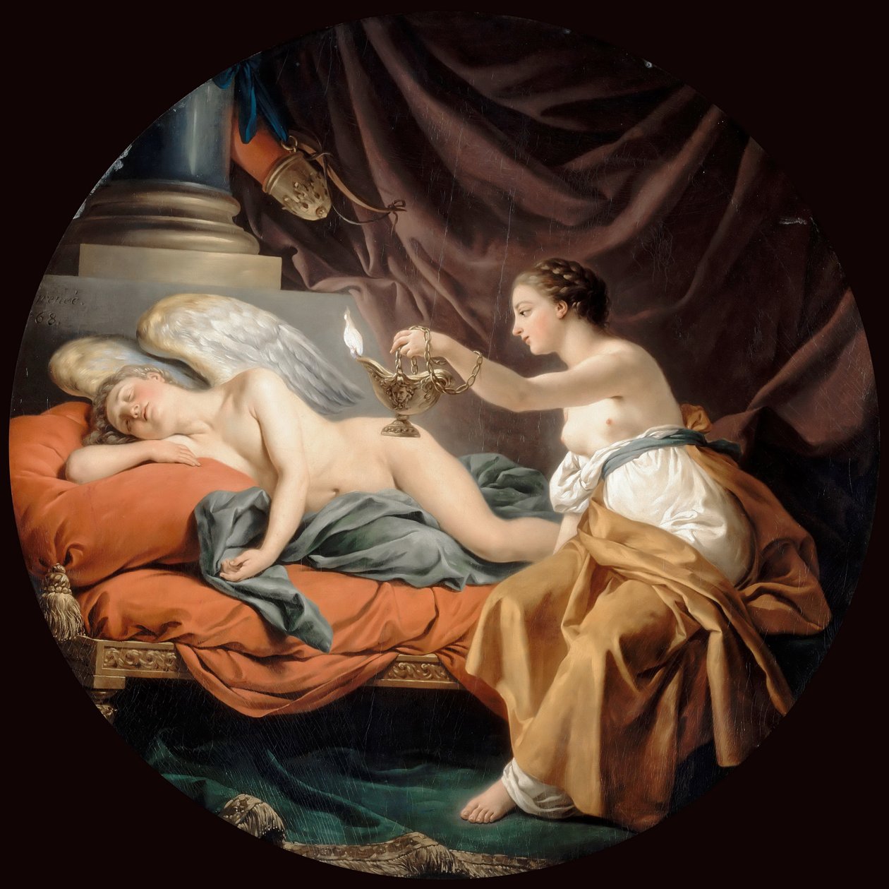 Psique sorprendiendo a Cupido dormido de Louis Jean François Lagrenée