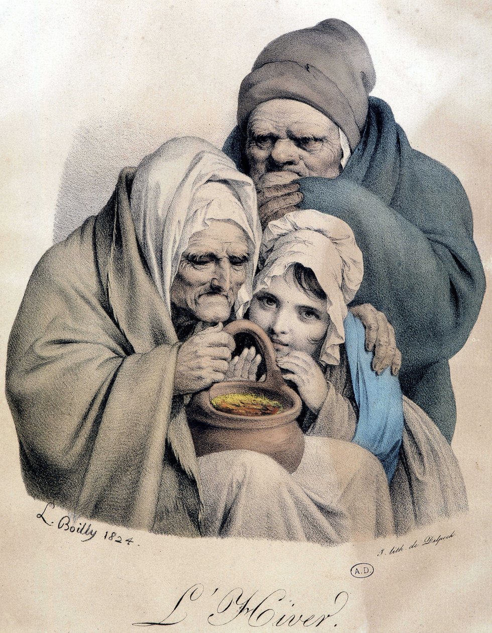 Invierno - Dibujo de Boilly de Louis Leopold Boilly