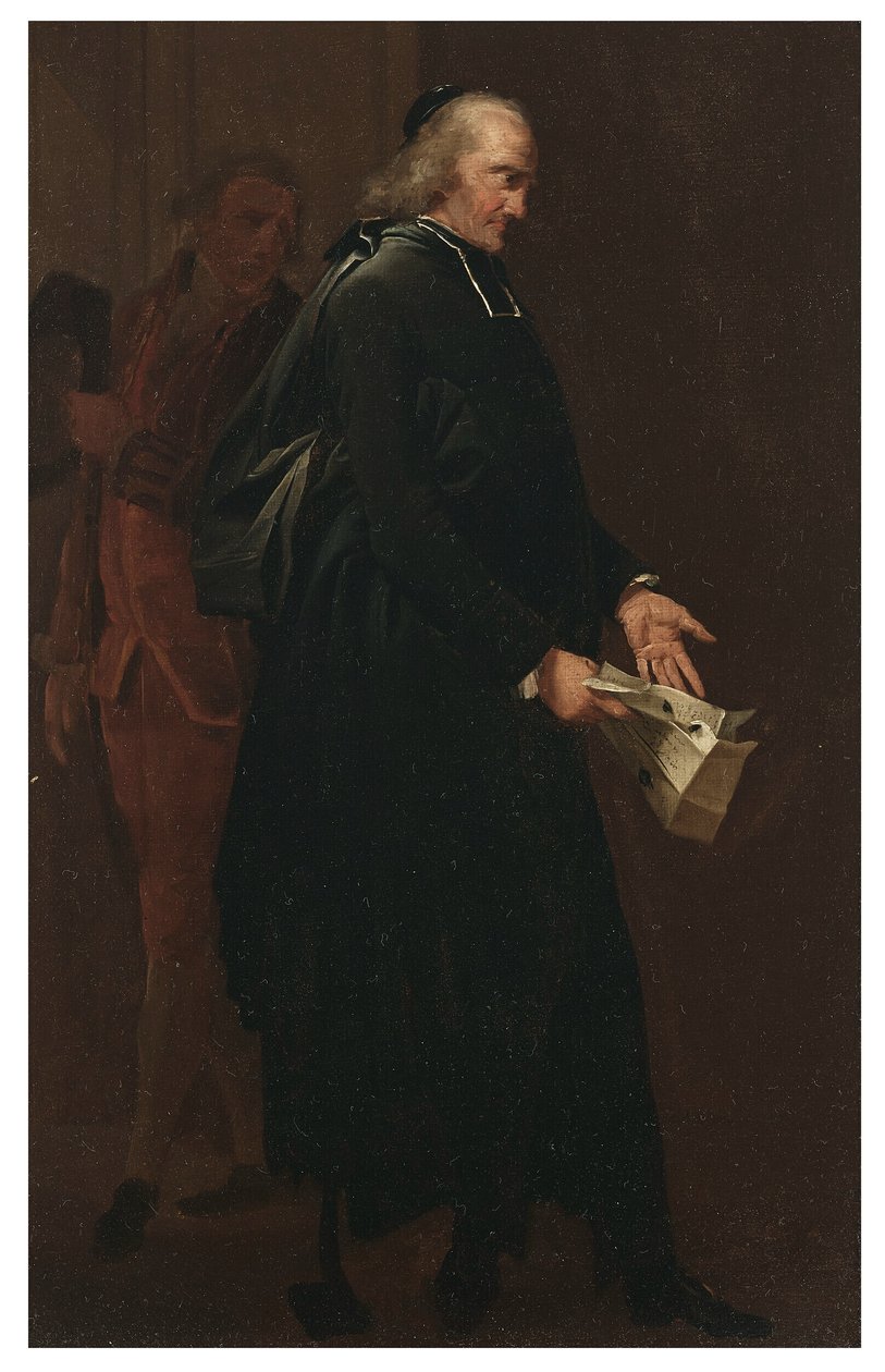 Un abad con una carta en la mano de Louis Leopold Boilly