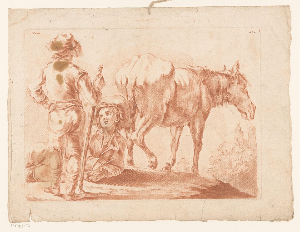 dos niños con un caballo de Louis Marin Bonnet (possibly)