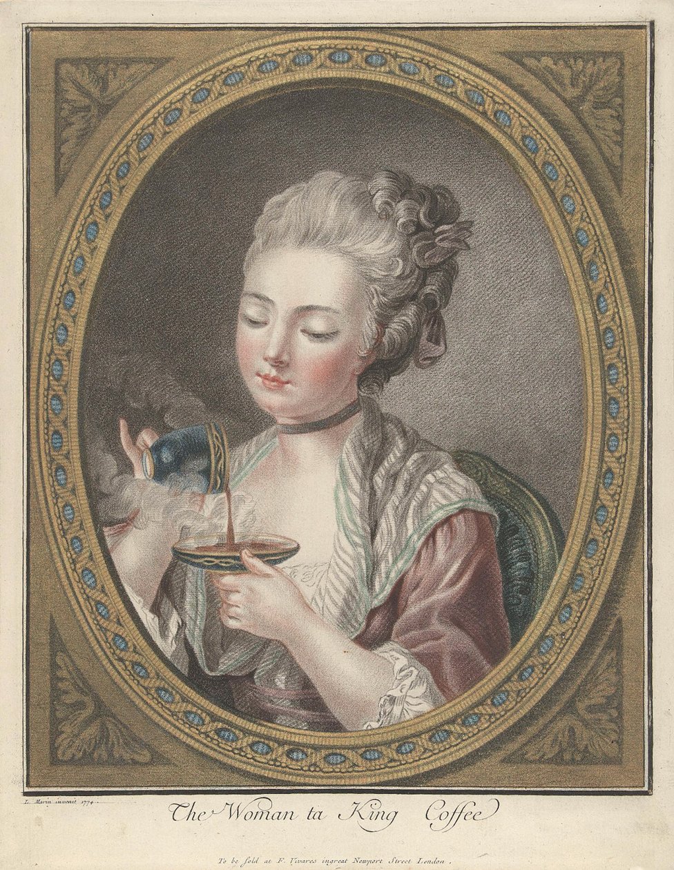 Mujer tomando café de Louis Marin Bonnet