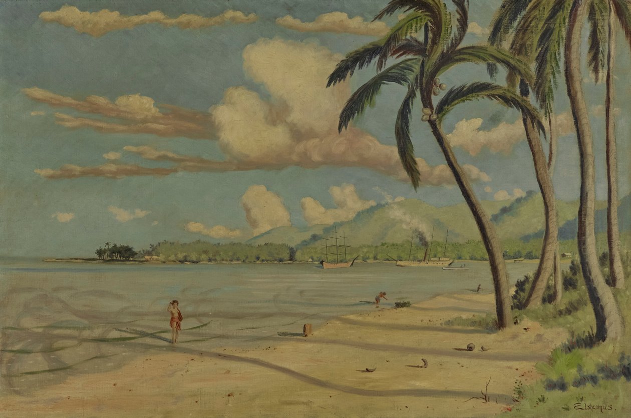 Playa en Apia, Samoa de Louis Michel Eilshemius