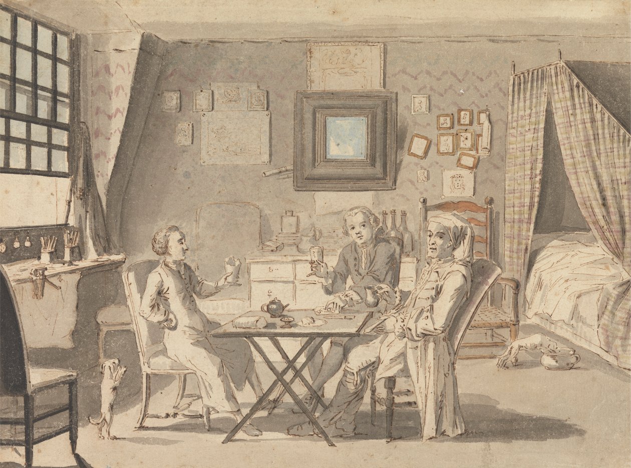 Autorretrato con dos jóvenes de Louis Philippe Boitard