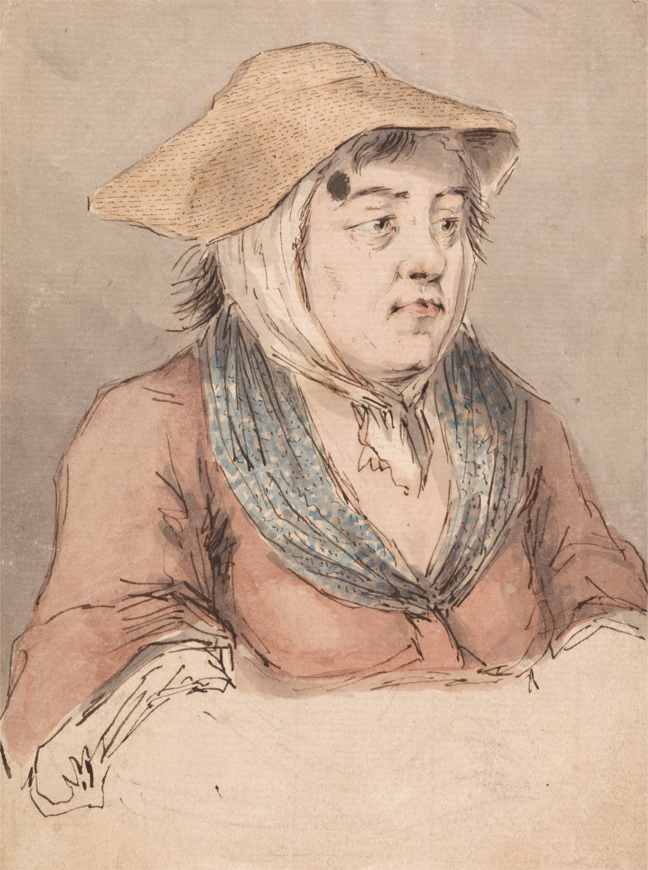 Mujer con blusón azul de Louis Philippe Boitard