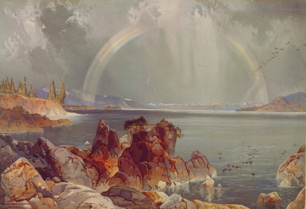 Lago Yellowstone, c.1875 de Louis Prang