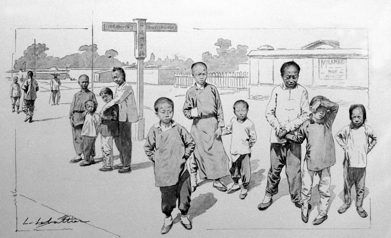 Estación del ferrocarril Transiberiano en China. 1913 de Louis Remy Sabatier