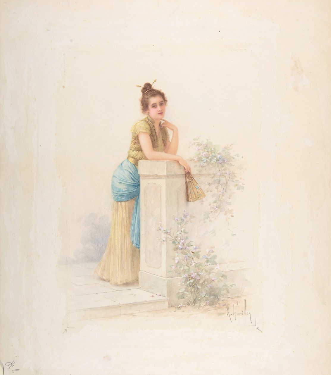 Dama con abanico, s.f. de Louis Robert Cuvillon