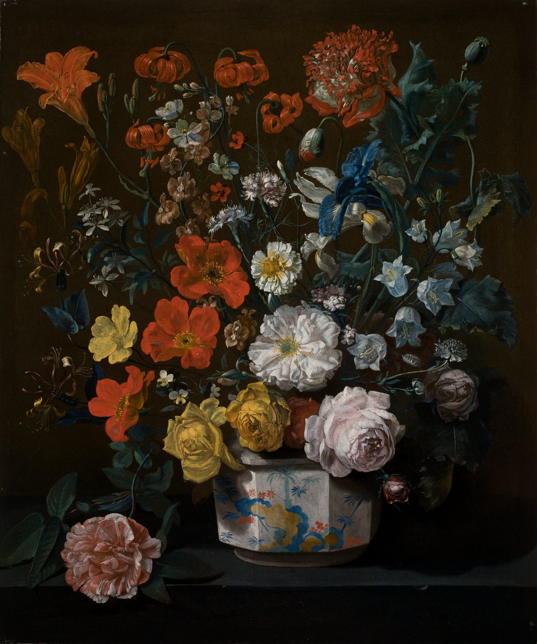 Flores en Florero de Chantilly de Louis Tessier