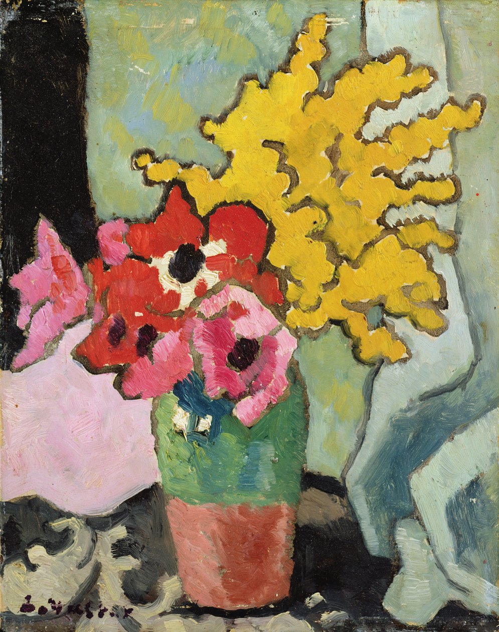 Anémonas y Mimosa de Louis Valtat