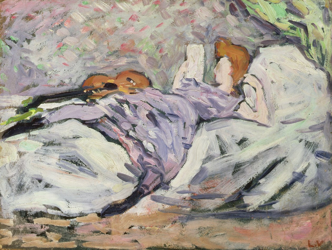Mujer recostada leyendo (óleo sobre lienzo) de Louis Valtat