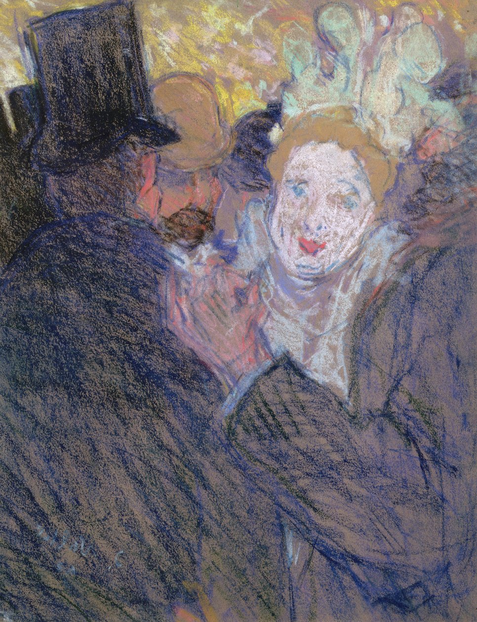 La conversación (pastel sobre papel) de Louis Valtat