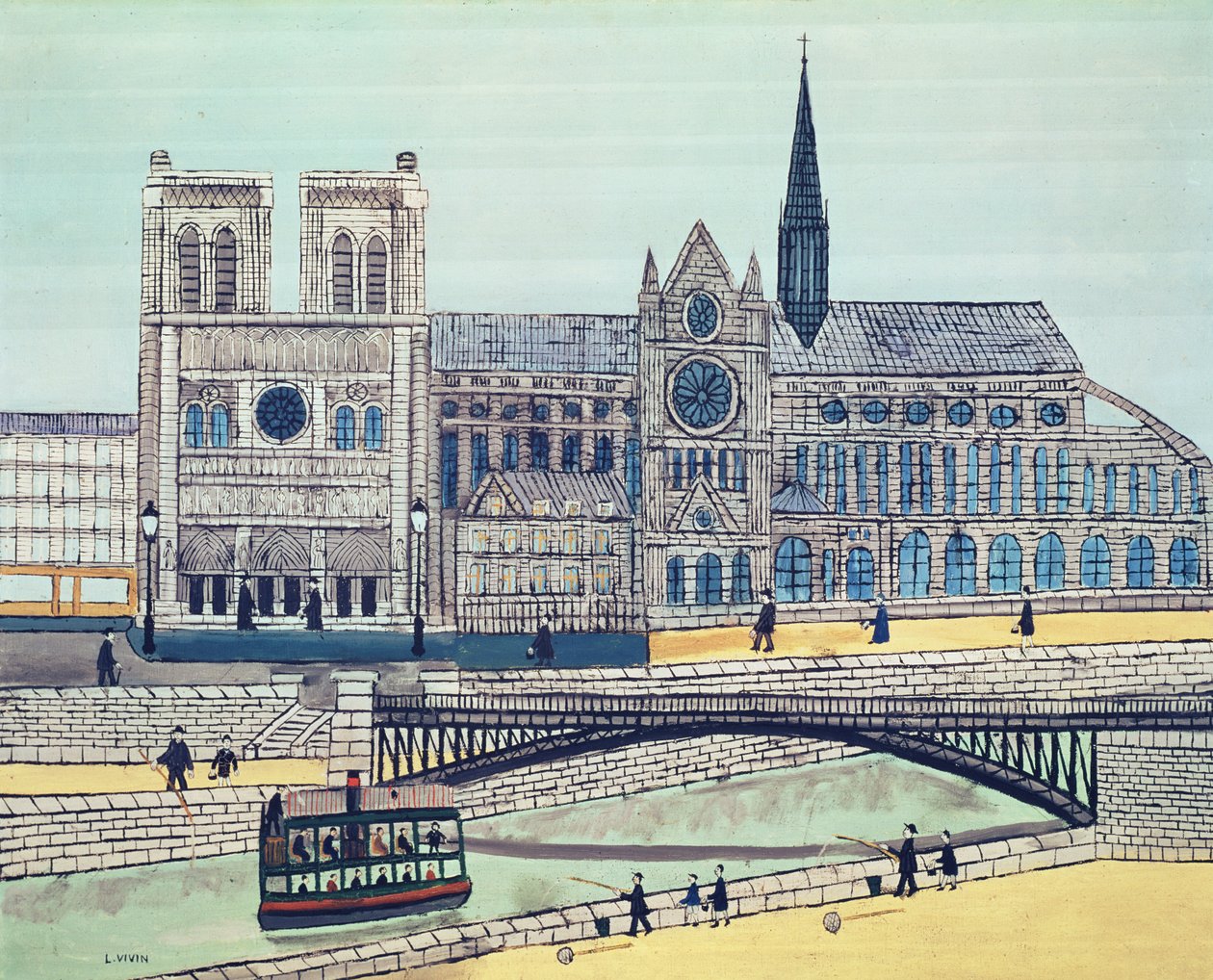 Notre-Dame (lado sur), c.1933 de Louis Vivin