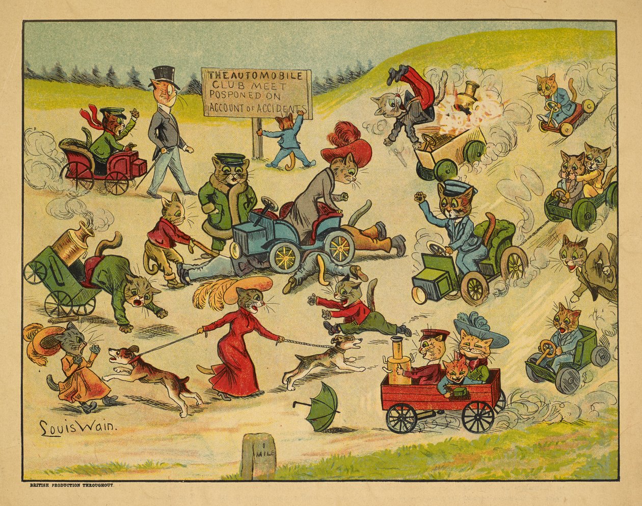 Gatos en varios automóviles. de Louis Wain