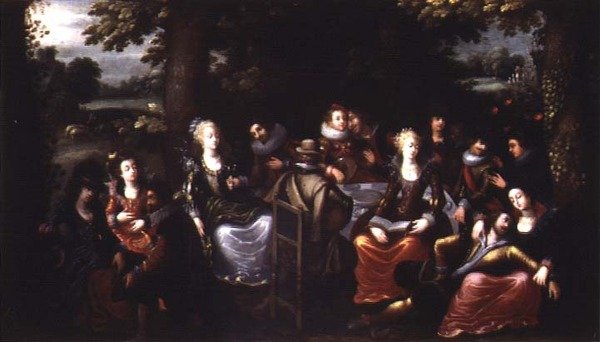Fiesta en el jardín de Louis de Caullery