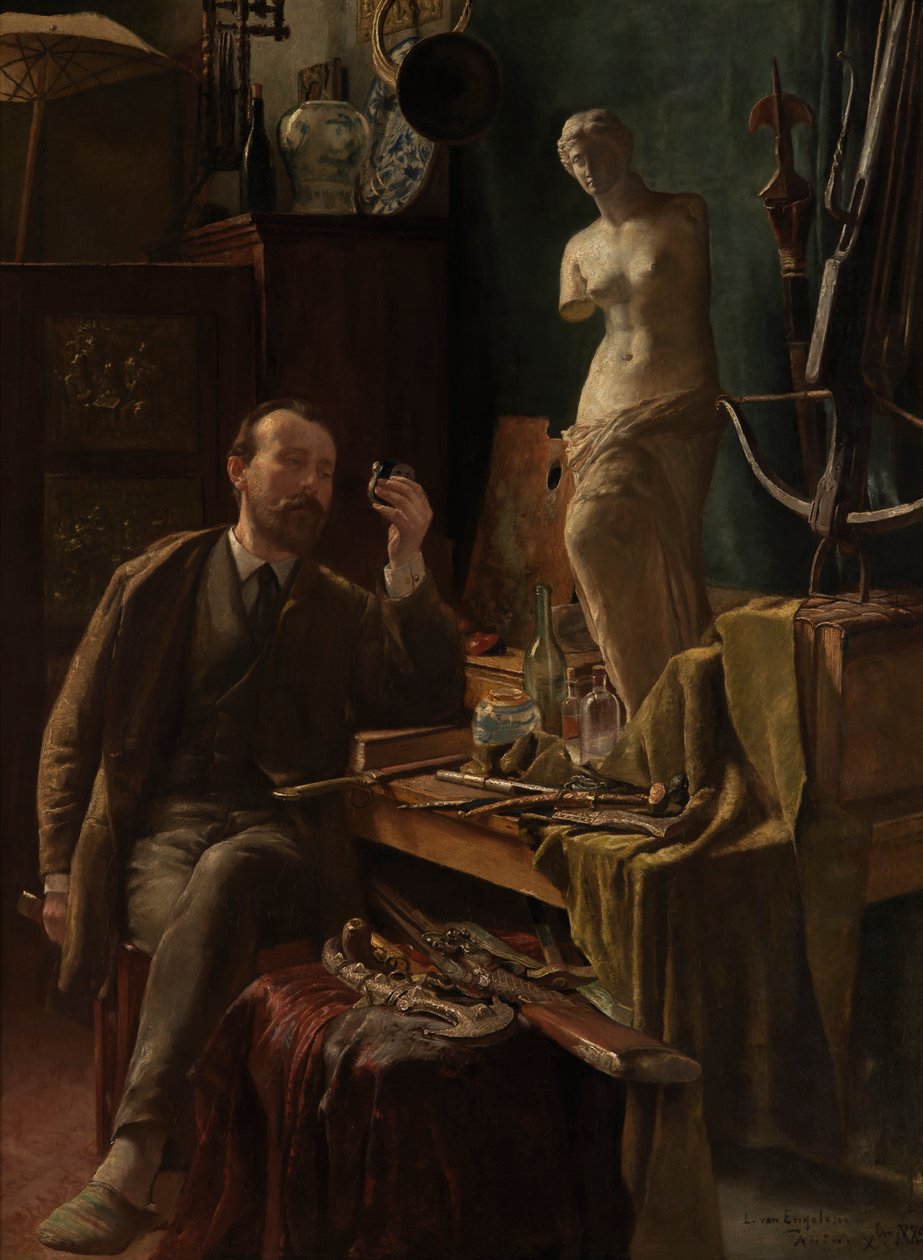 Artista en su estudio de Louis van Engelen