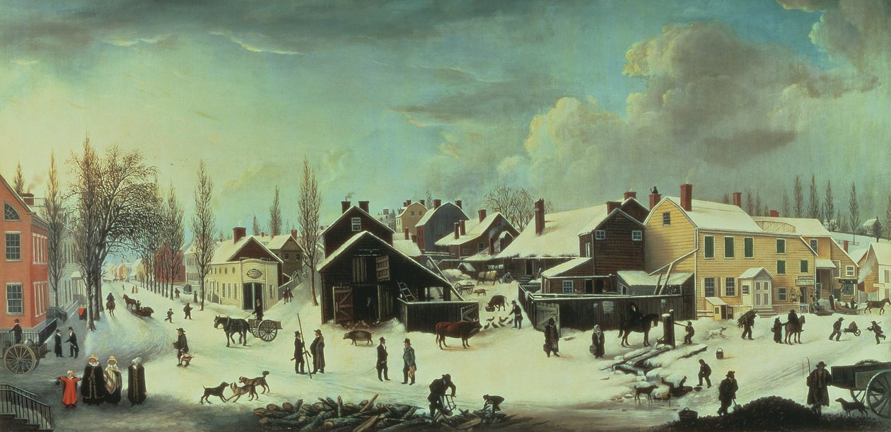 Escena de invierno en Brooklyn, c.1817 de Louisa Ann Coleman