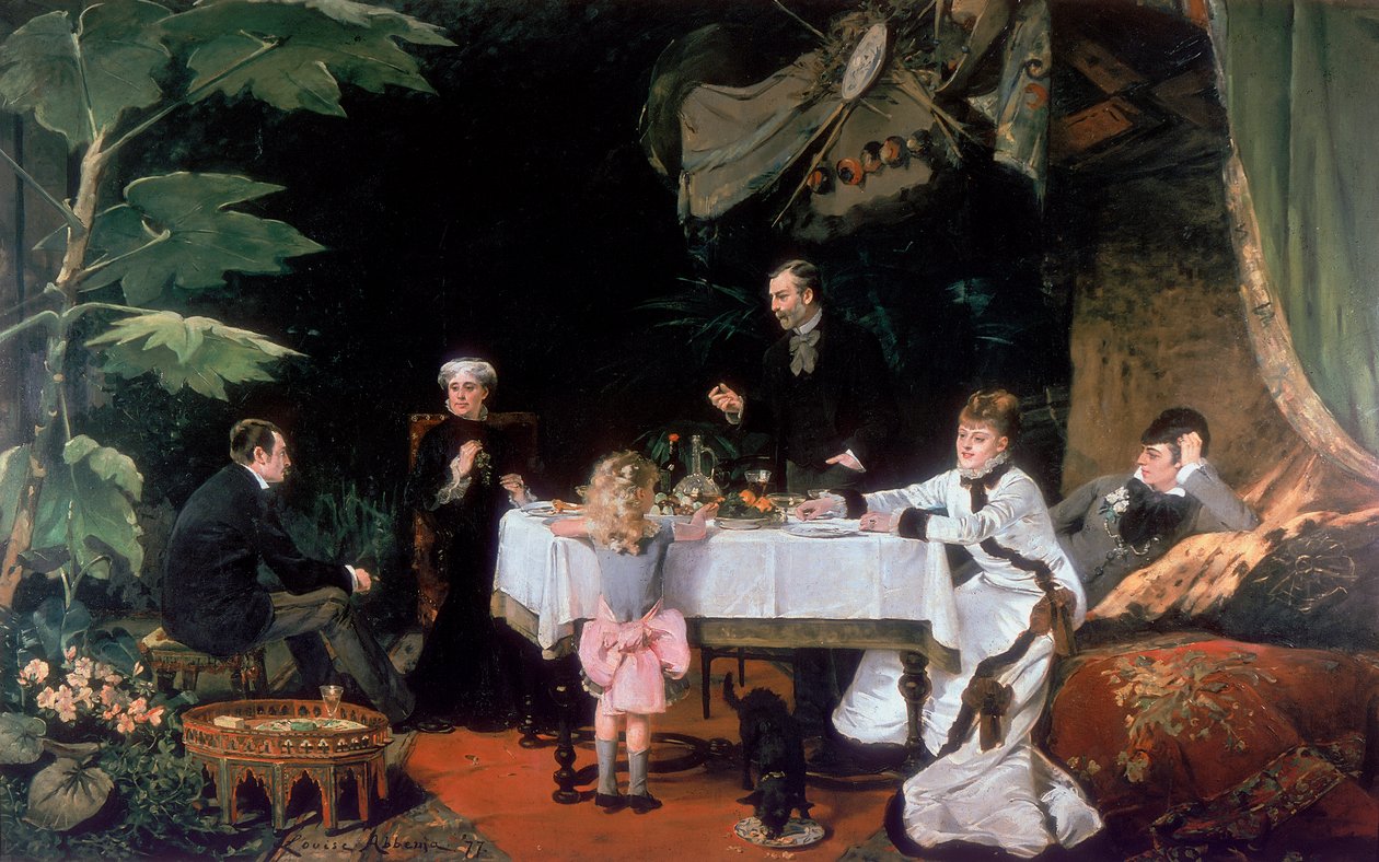 El almuerzo en el invernadero, 1877 de Louise Abbéma
