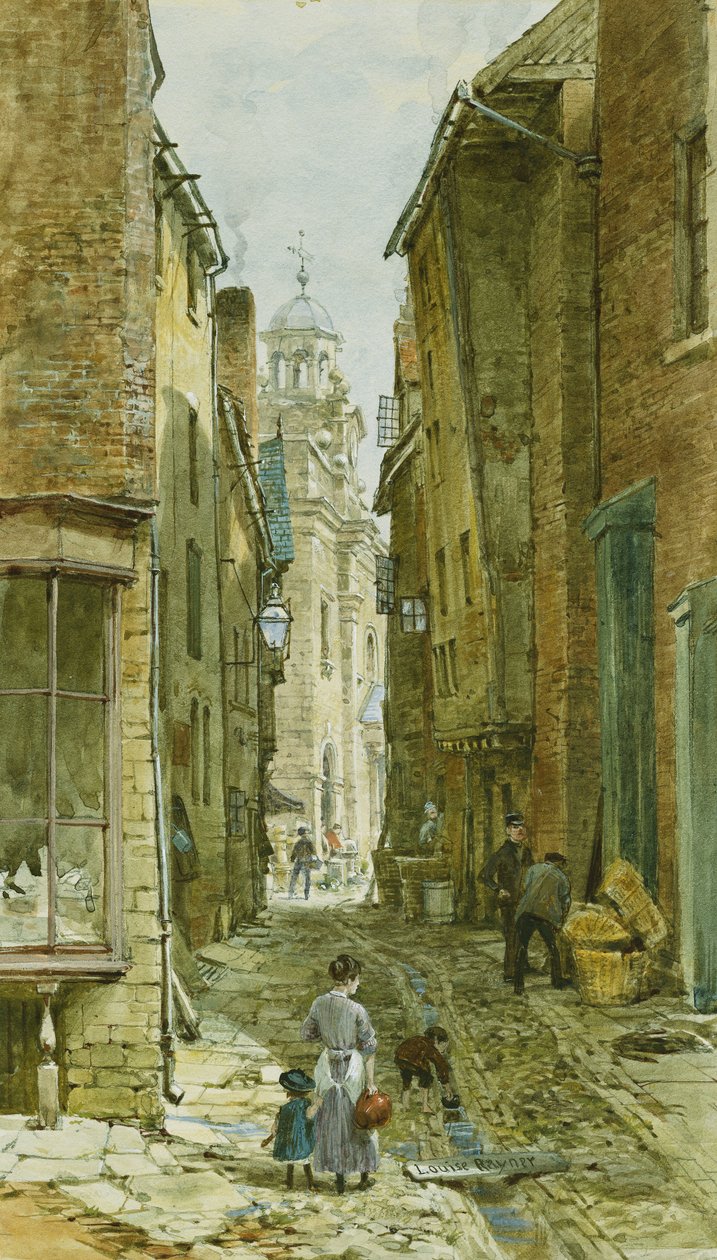 Figuras en Harp Lane, Ludlow de Louise Ingram Rayner