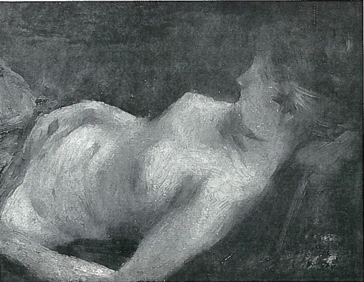 Mujer semidesnuda acostada de Lovis Corinth