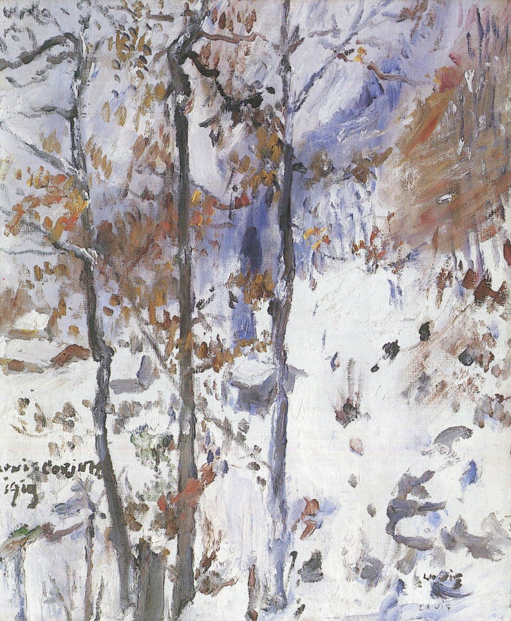 Walchensee, paisaje nevado de Lovis Corinth