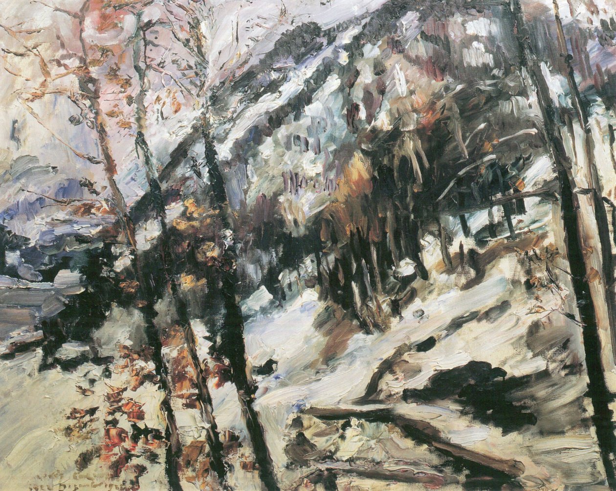 Walchensee con Herzogstand en la nieve de Lovis Corinth