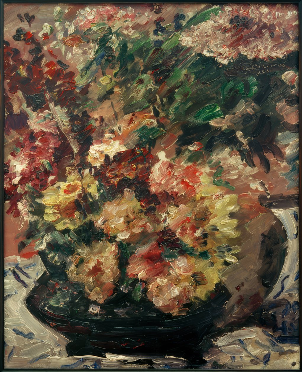 Flores en un cubo de bronce de Lovis Corinth