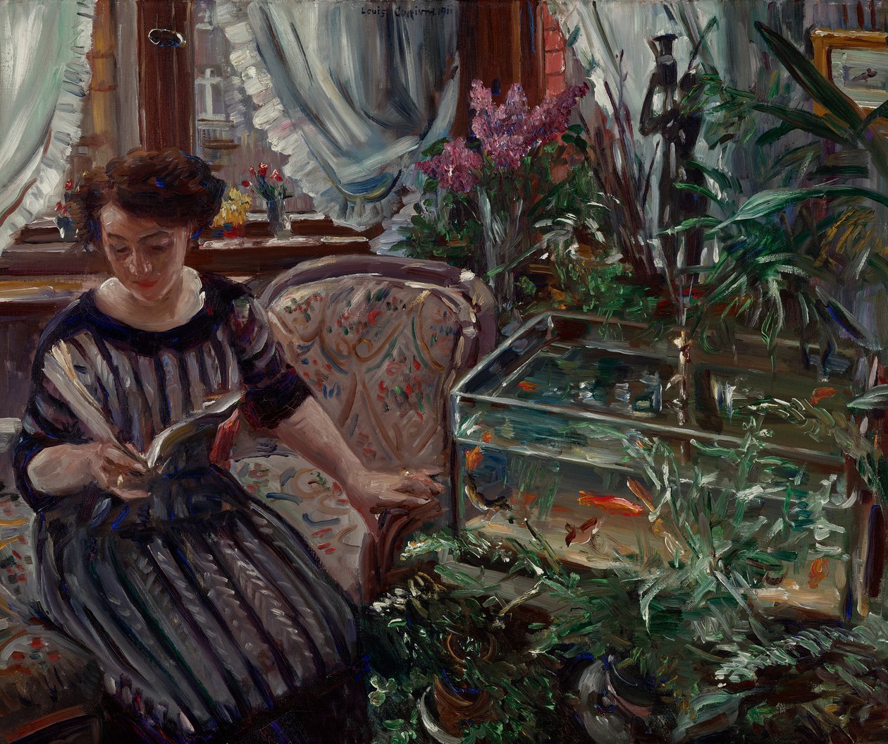 Dame am Goldfischbassin de Lovis Corinth