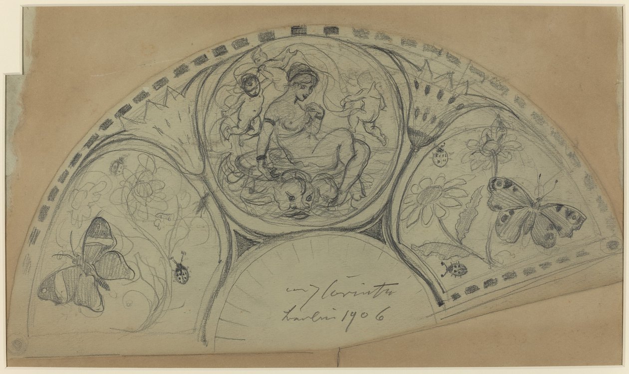 Diseño de abanico (recto) de Lovis Corinth