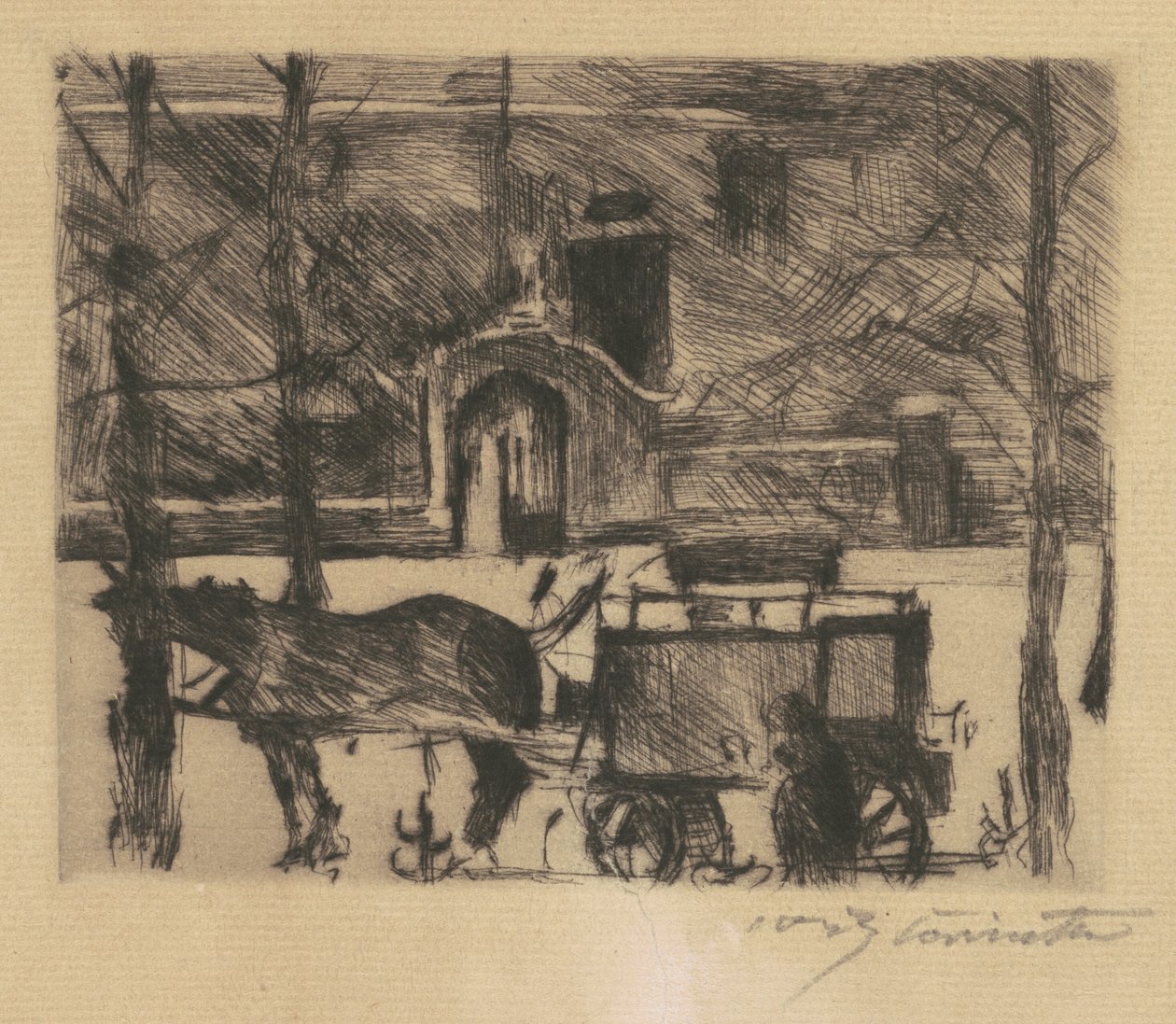 Milchwagen, 1916 de Lovis Corinth