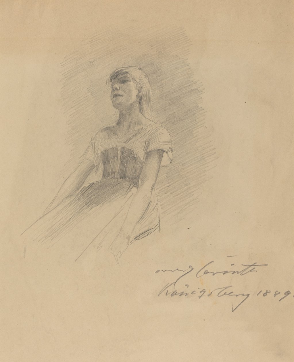 Joven Mujer Sentada [recto] de Lovis Corinth