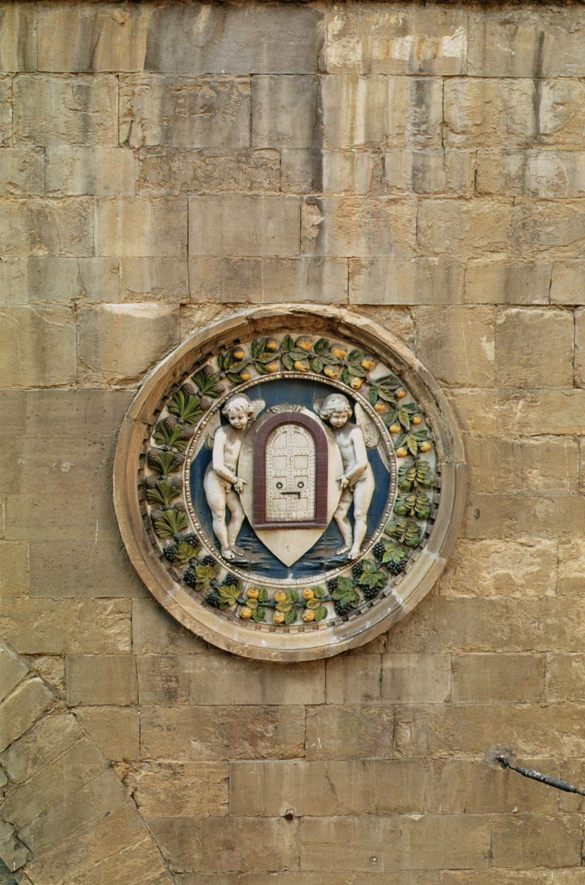 Emblema del gremio de tejedores de seda de Luca Della Robbia
