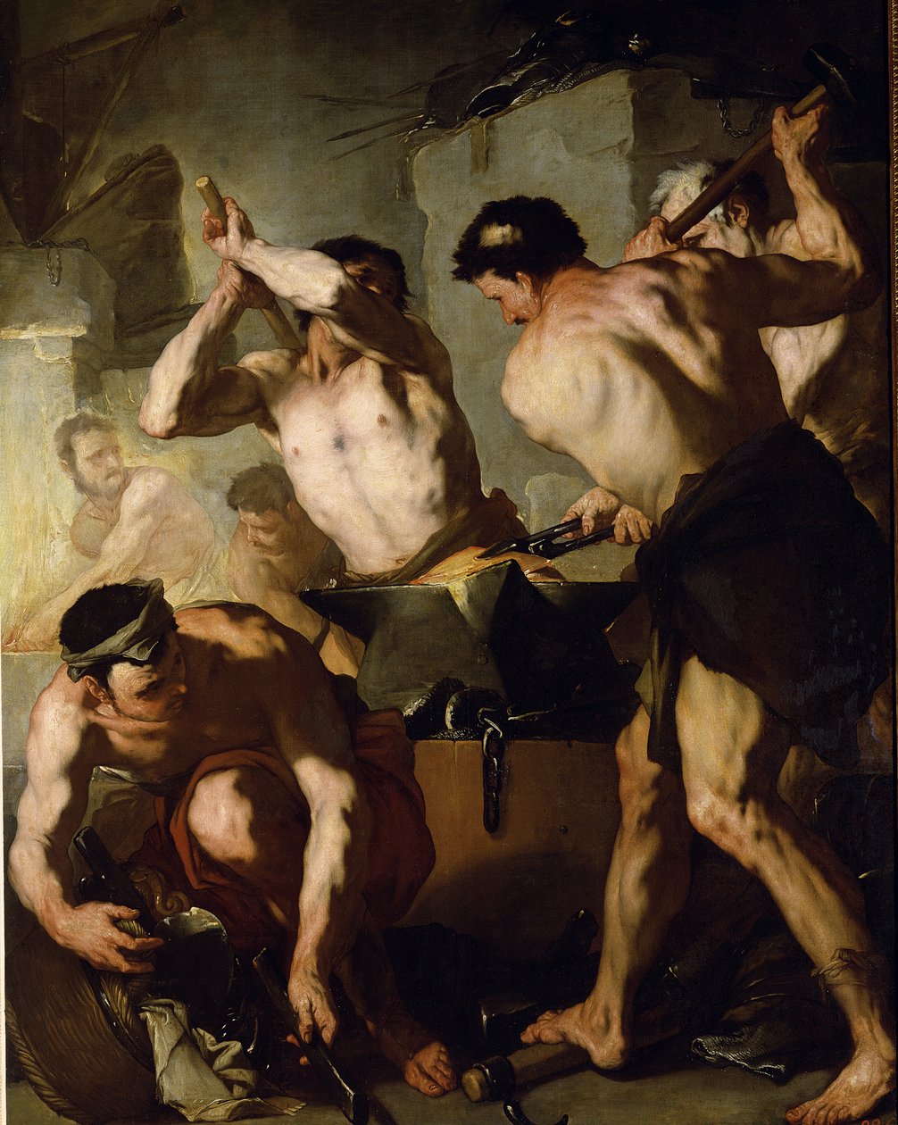 La fragua de Vulcano, c.1660 de Luca Giordano