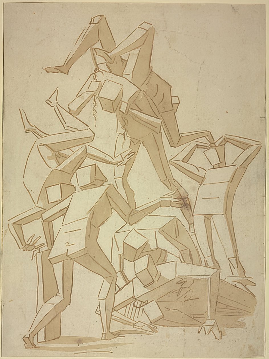 Figuras estereométricas cayendo una sobre otra (Copia) de Luca Cambiaso